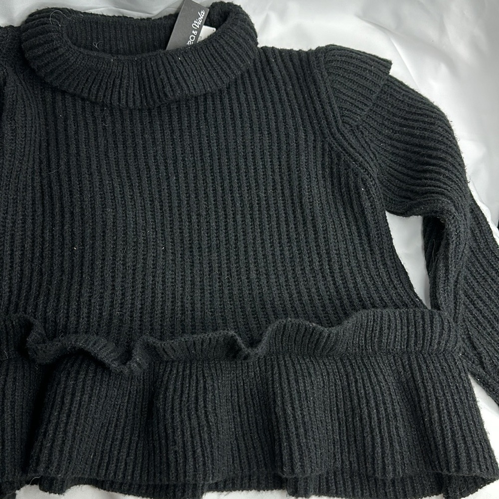 LEAVE & VIOLA Large Black Long Sleeve Sweater ~NWT - Picture 5 of 11